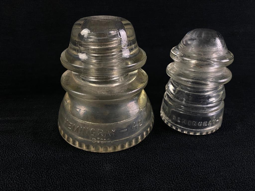 Two Antique Glass Telephone Insulators (1 of 4)