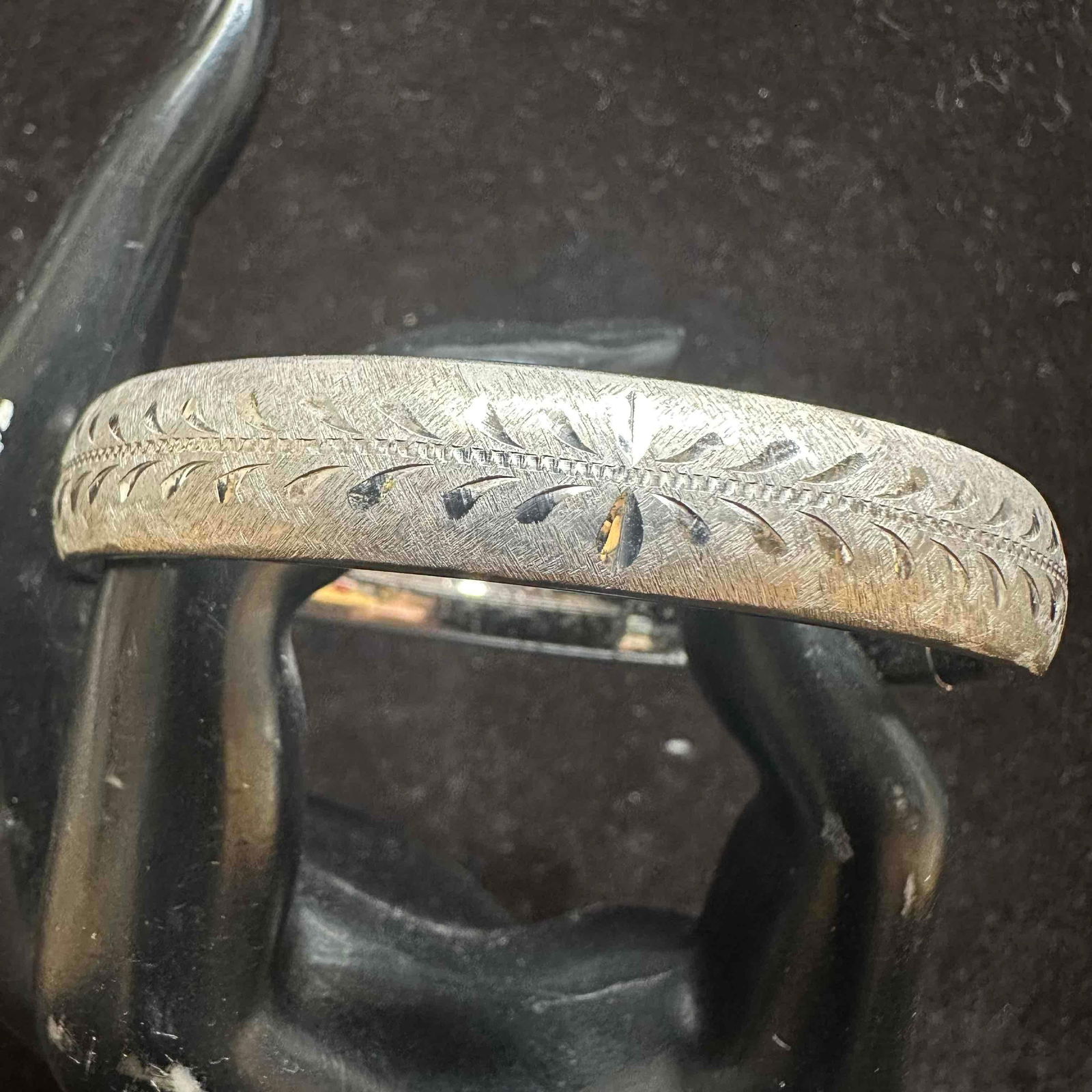 Finberg F.M. Co Sterling Silver Hinged Bangle Bracelet: This item is in good pre-owned, previously used/displayed condition with noticeable light wear, and surface scratches. Please reference all photos for full details. This piece of jewelry has been test