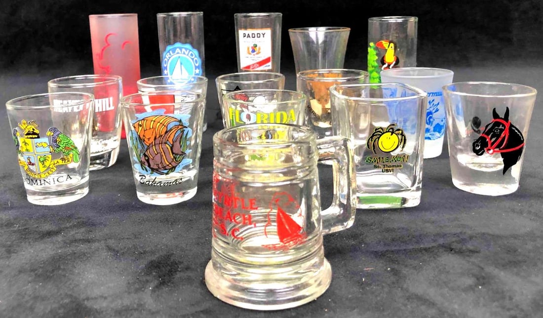 Assorted Shot Glasses Lot Of 16 (1 of 7)
