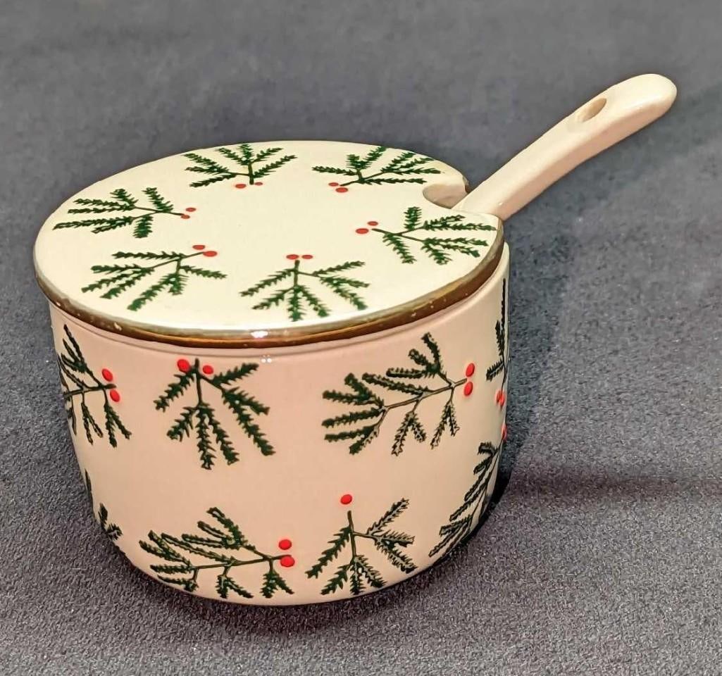 Tag Porcelain Holiday Sugar Bowl With Lid And Spoon (1 of 9)