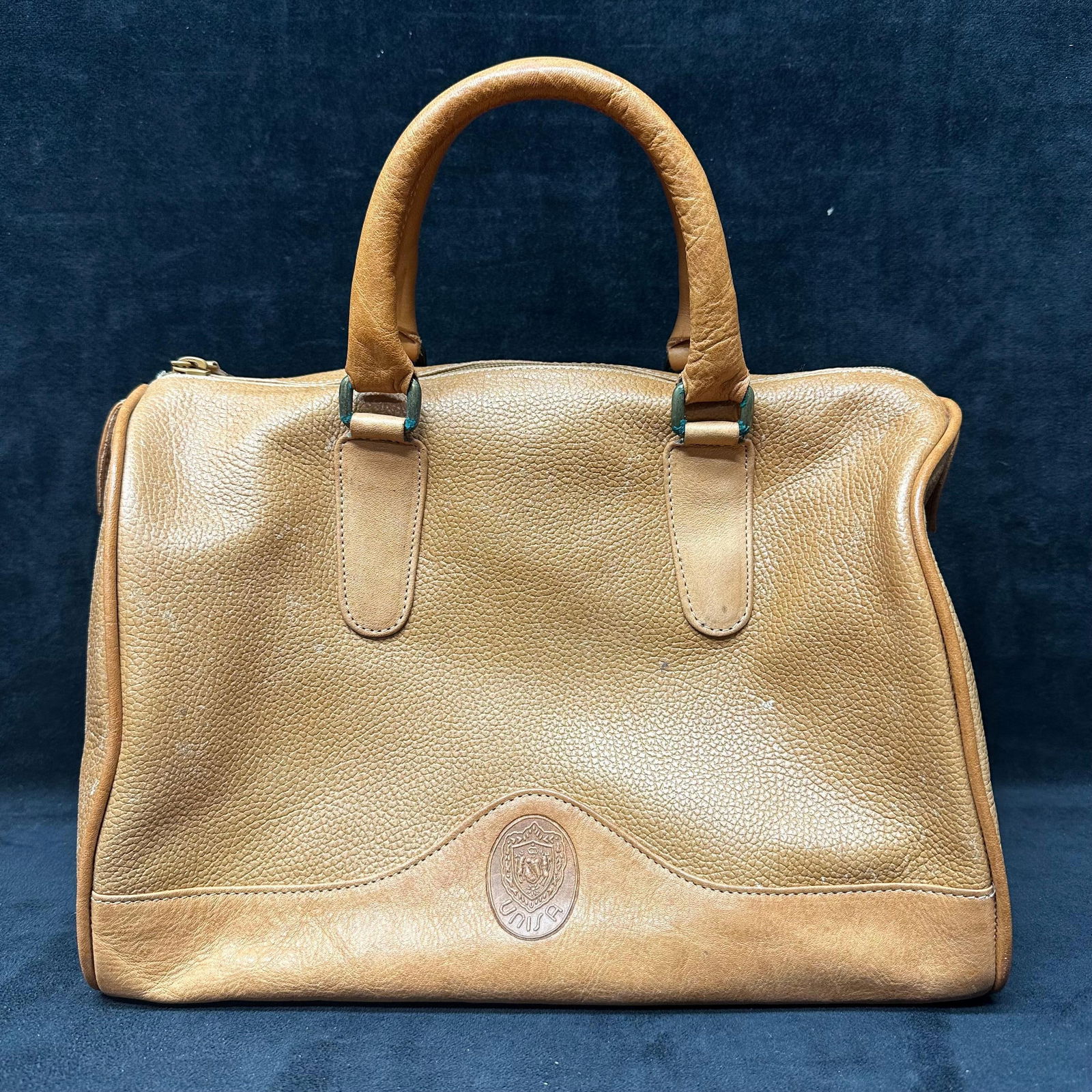 UNISA Tan Leather Satchel Handbag with Detachable Shoulder Strap (1 of 7)