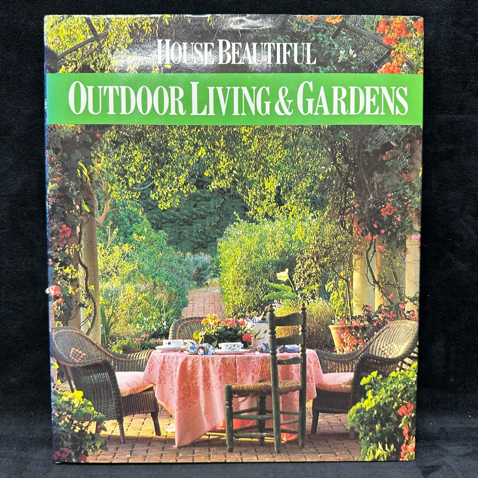 House Beautiful Outdoor Living and Gardens Hardcover Book Signed JoAnn Barwick: Signed by JoAnn Barwick with a personal inscription to Michel Roux. Includes original dust jacket. Condition shows general handling wear, scuffing, and surface marks to the cover and jacket consistent
