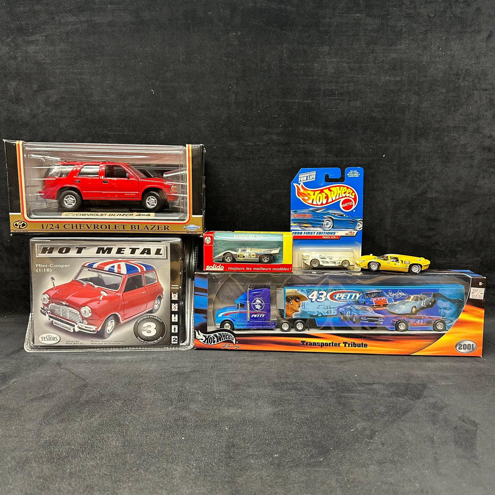 Group of Die-Cast Model Vehicles Chevrolet Blazer Porsche 917 Hot Wheels and Petty Transporter (1 of 8)