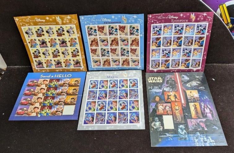 6 Disney Pixar Star Wars US Stamp Sheets (1 of 8)