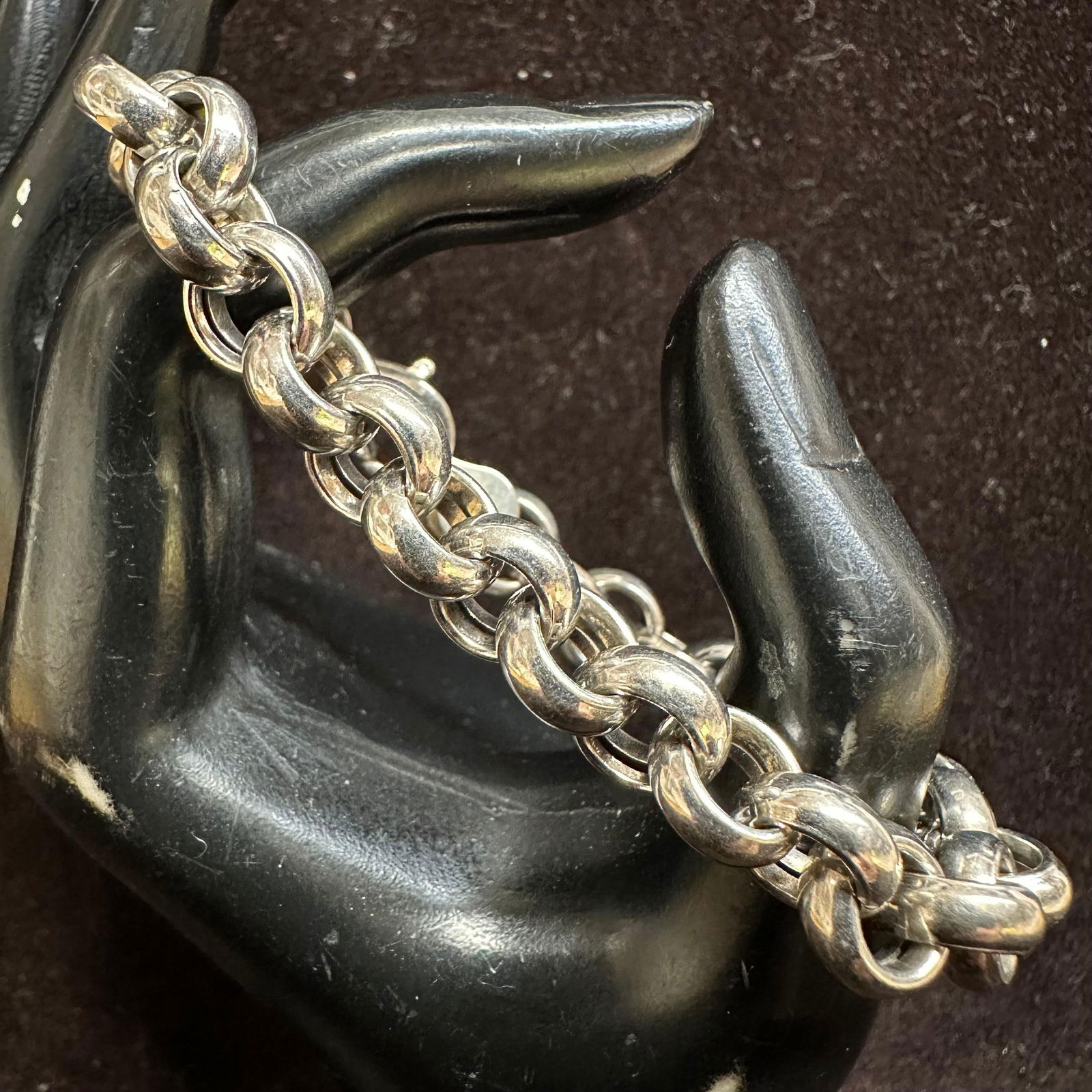 RCI 925 Sterling Silver Rolo Chain Style Bracelet L38 (1 of 8)