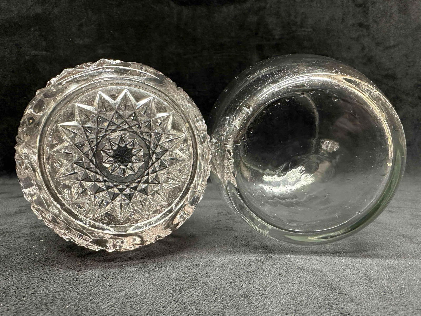 Crystal Glass Vase Set of Vases Lot of Two 2 - 4
