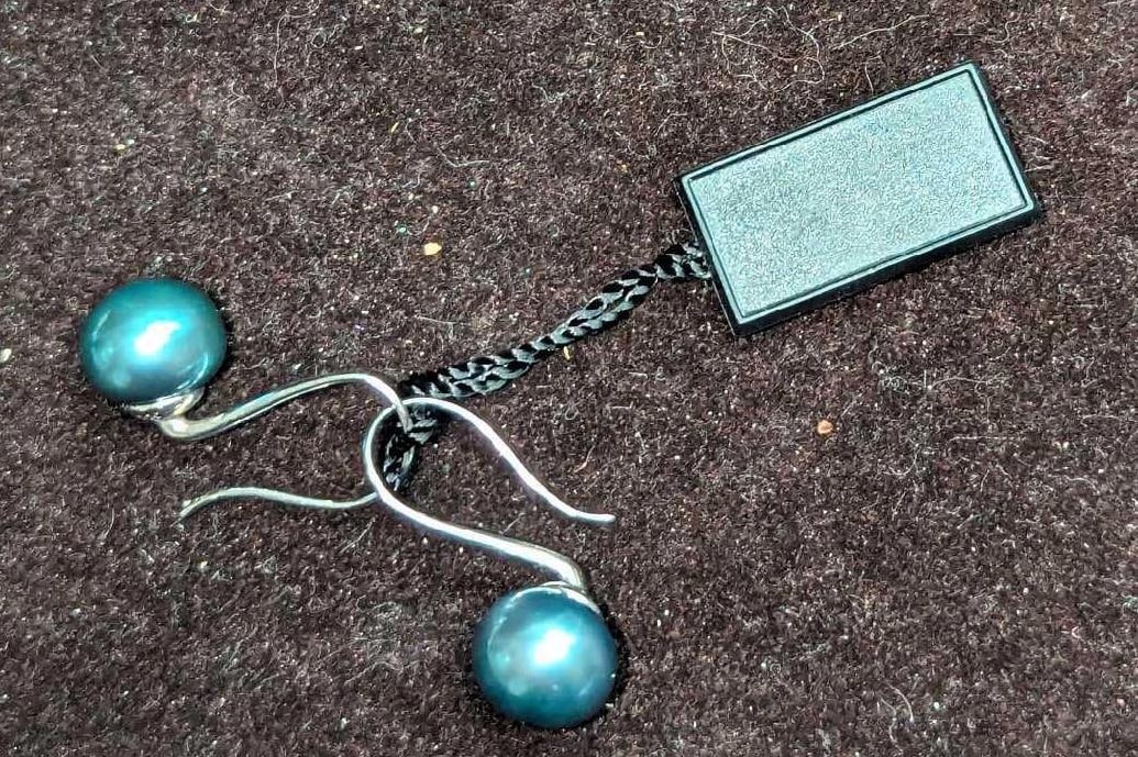 Honora Collection Solid Blue Pearl Hook Earrings - 2