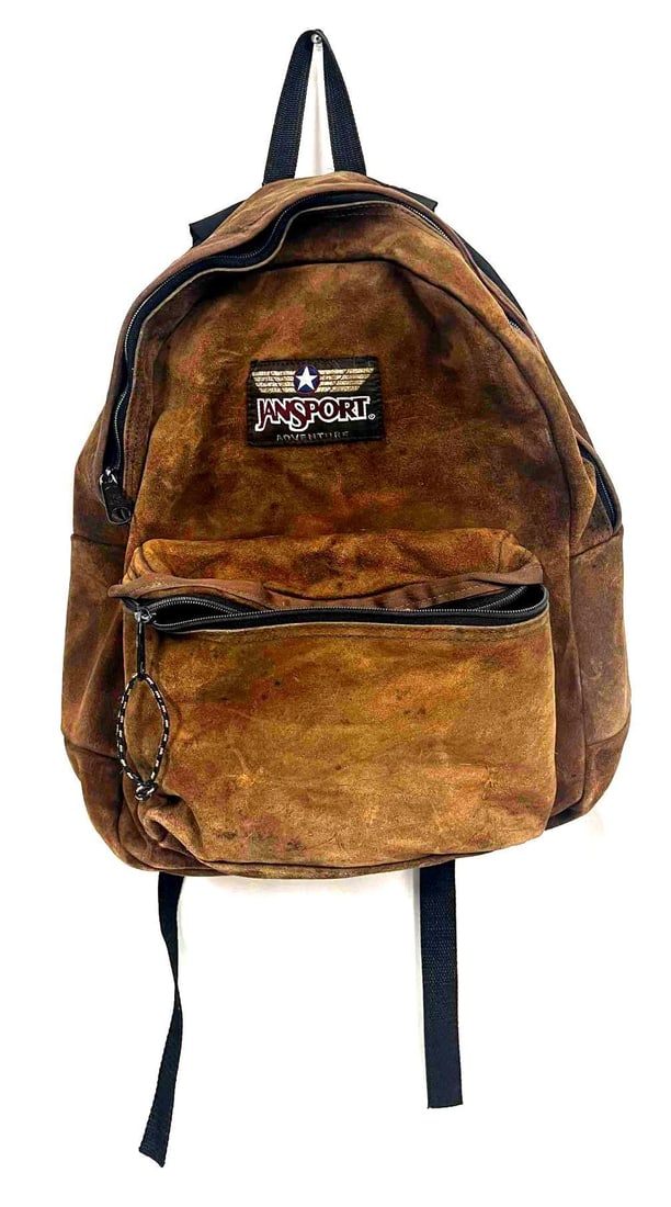 Vintage Brown Suede Leather Adventure Jansport Backpack (1 of 11)