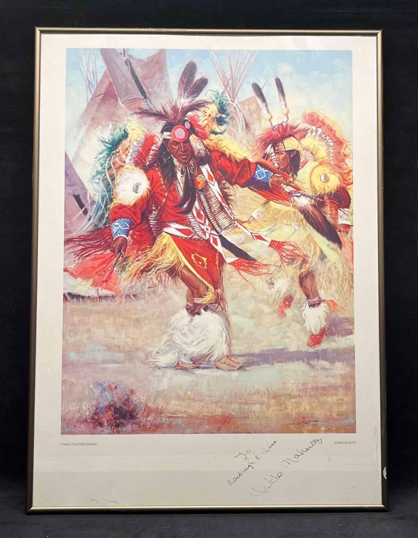 Framed Poster/Print "Fancy Feather Dance" By John De Mott 1992 (1 of 12)