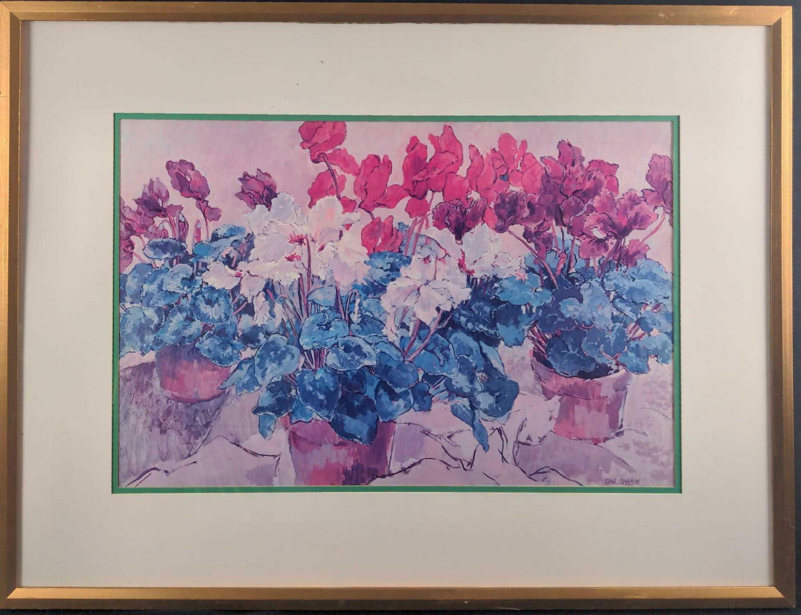 Vintage Framed Gail Symon Print Floral Still Life (1 of 8)