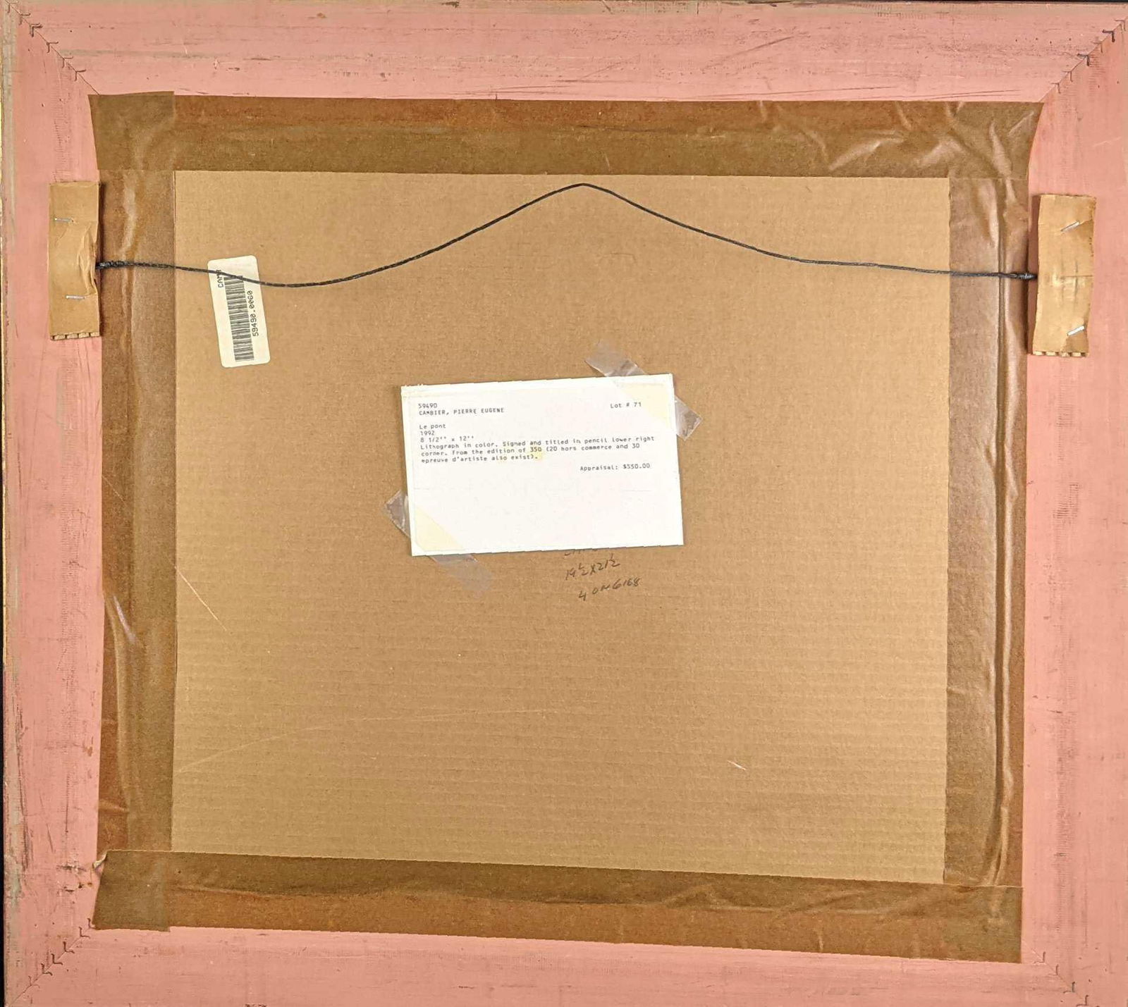 Framed Pierre Eugene Cambier Signed Numbered Litho - 8