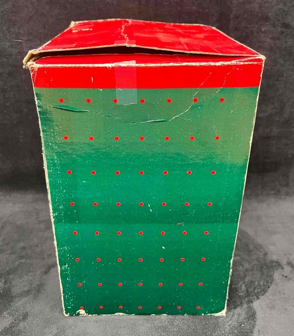 Vintage Ceramic Snowman Cookie Jar In Box - 12