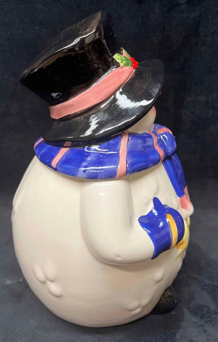 Vintage Ceramic Snowman Cookie Jar In Box - 6