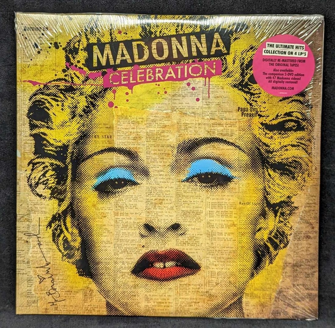 Rare Sealed Remastered Madonna Celebration 4 LP Set: Rare Sealed Remastered Madonna Celebration 4 LP Set. This was released by Warner Bros Records in 2009. Has the original pink "Hype" Sticker. This limited released sealed LP is approx 12 3/8" x