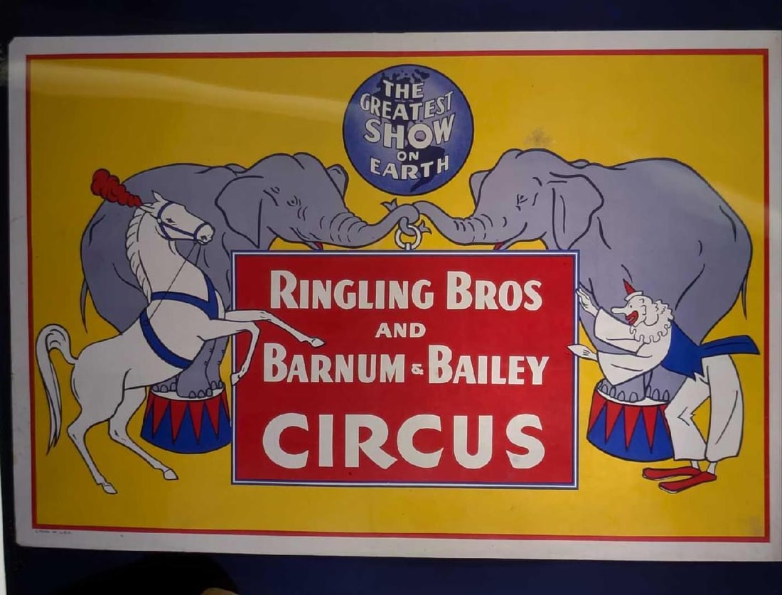 Kodak Transparent 4 X 5 Ringling Brothers Circus Clowns & Elephants: Kodak Transparent 4 X 5 Ringling Brothers Circus Clowns & Elephants. Here is a 4" x 5" Kodak Transparent of a vintage "Ringling Brothers And Barnum Circus" with images of clowns and elephants. This