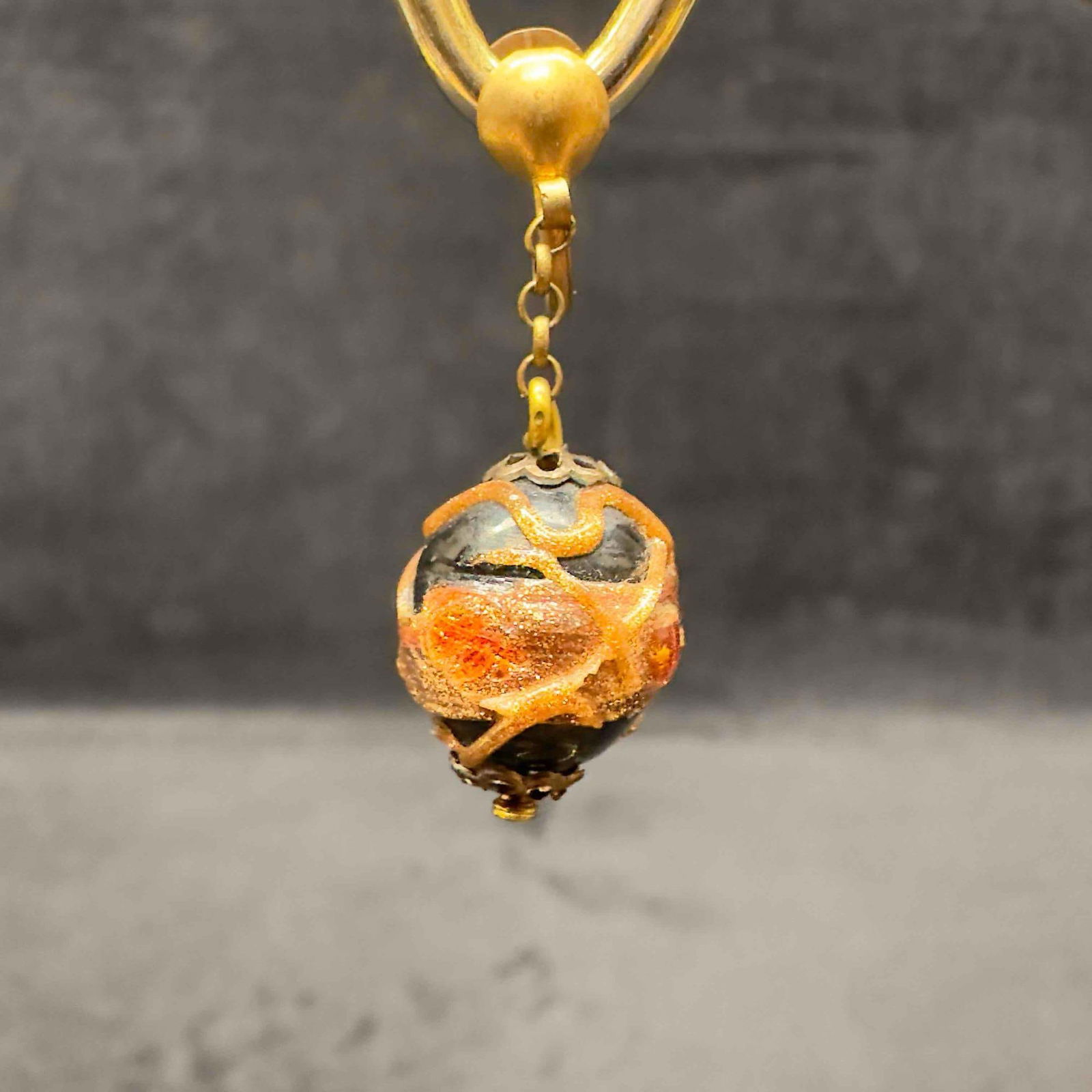 Murano Venetian Art Glass Lamp Work Black Floral Red Pink Copper Accent Bead Drop Earrings F21: Murano Venetian Art Glass Lamp Work Black Floral Red Pink Copper Accent Bead Drop Earrings F21. Earrings with black glass beads with beautiful designs on each. The earrings feature floral red and copp