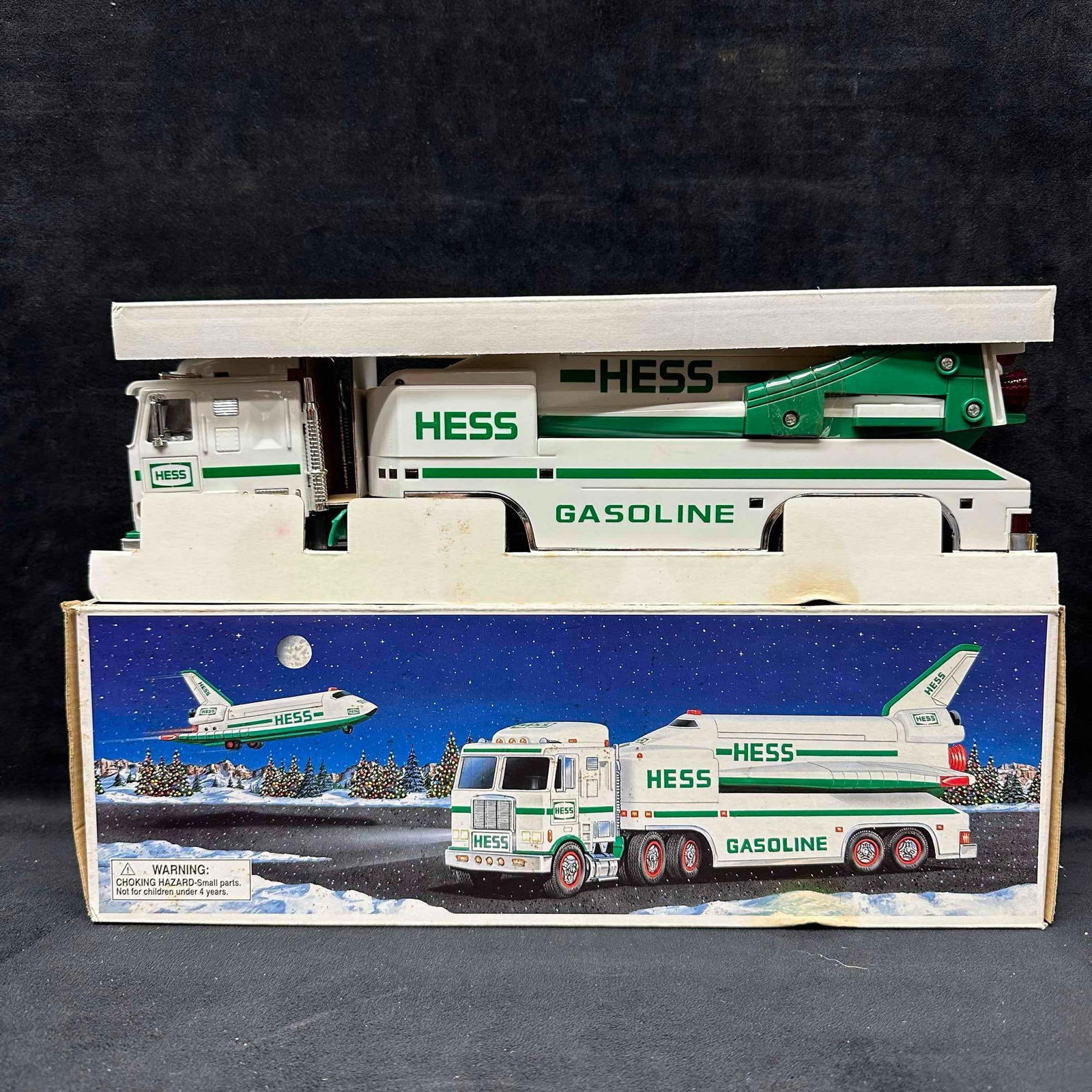 Hess 1999 Toy Truck and Space Shuttle with Satellite: Hess 1999 Toy Truck and Space Shuttle with Satellite. This item is in like new, previously displayed condition with normal light wear, and surface scratches. Outer packaging shows light wear. Please r