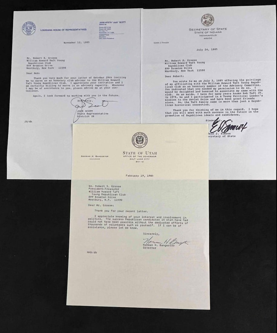 Official Letters From state Leaders from the 80s (1 of 5)