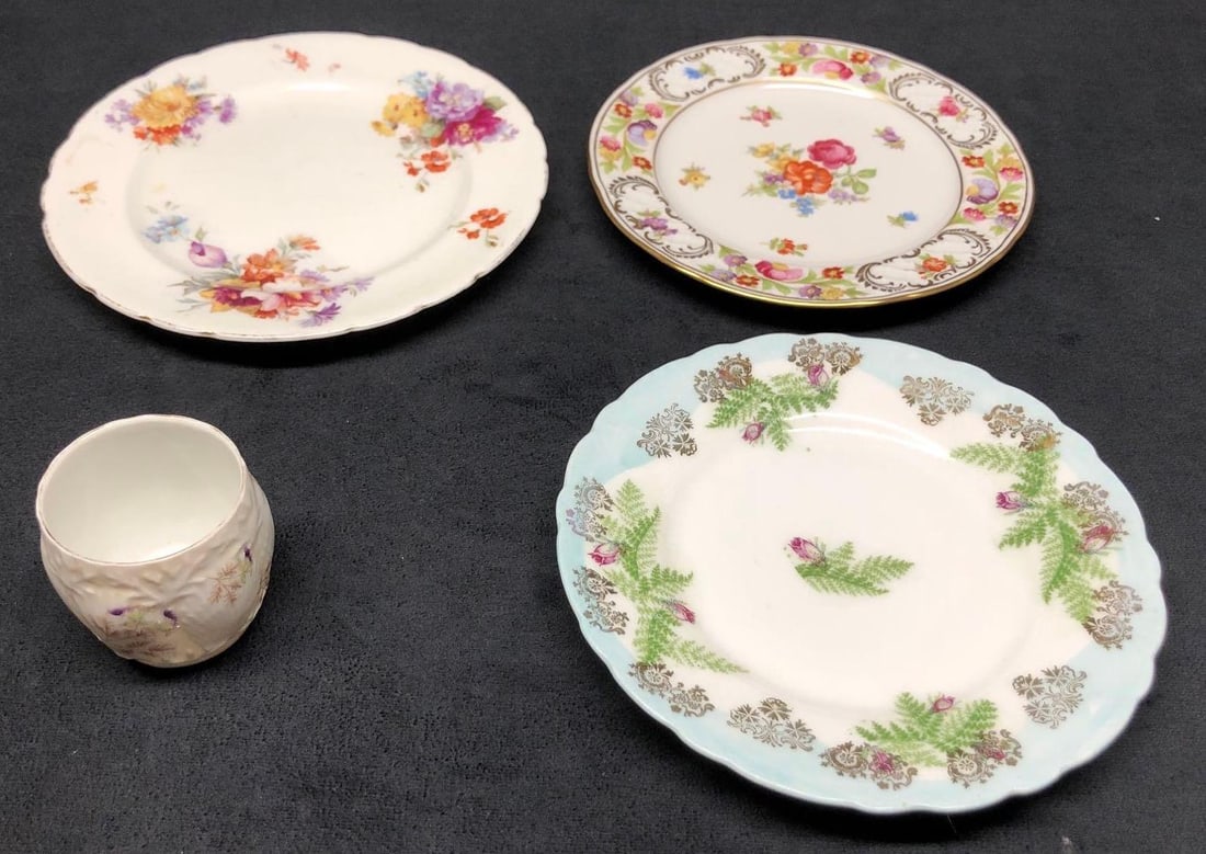 Lot of 4 Assorted Vintage Antique China Dishes - Floral Patterns (1 of 15)