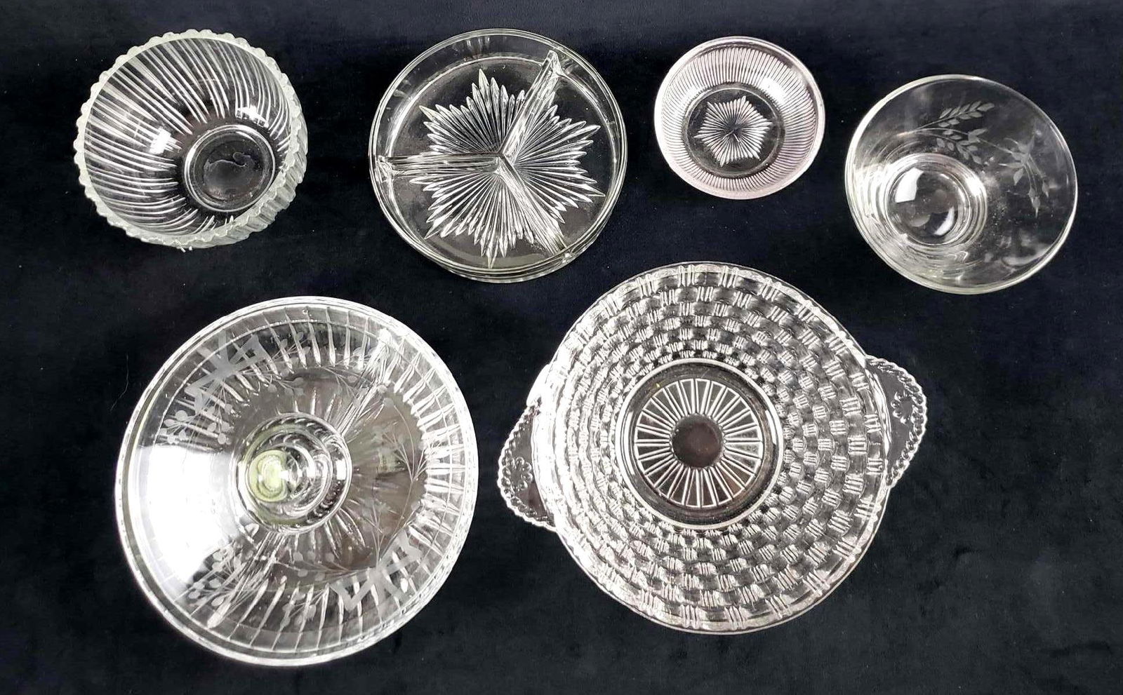 Lot of 6 Assorted Clear Glass Items (1 of 8)