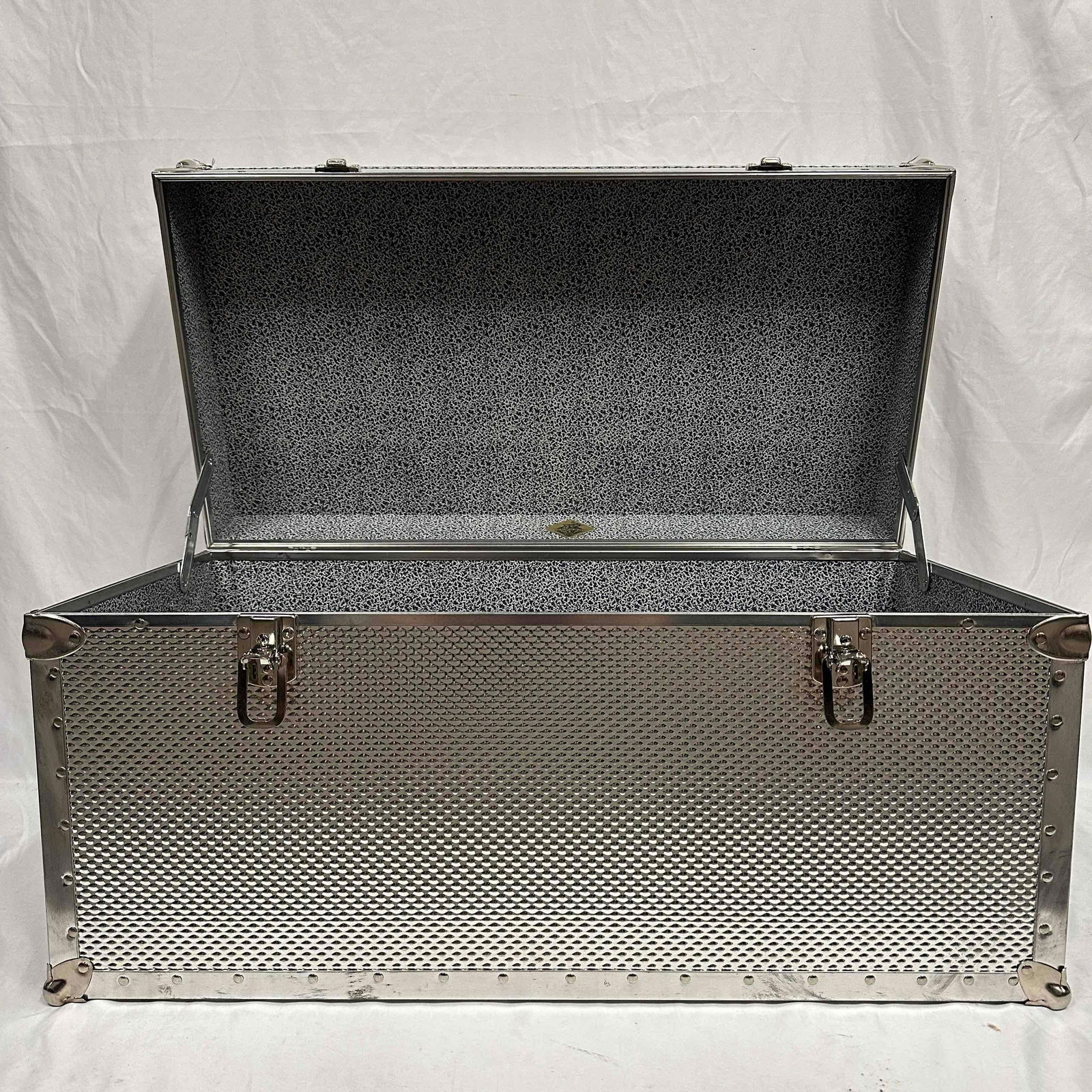 Seward Trunk Embossed Steel Nickel Storage Chest Footlocker (1 of 11)