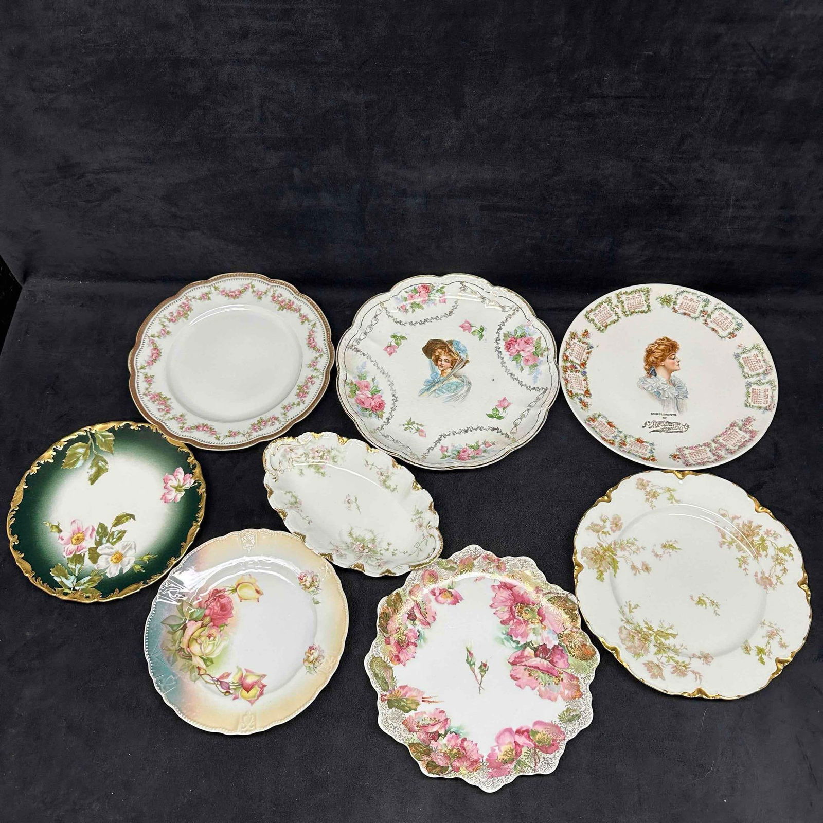 Assorted Vintage Decorative Plate and Dish Set Eight Piece Collection (1 of 9)