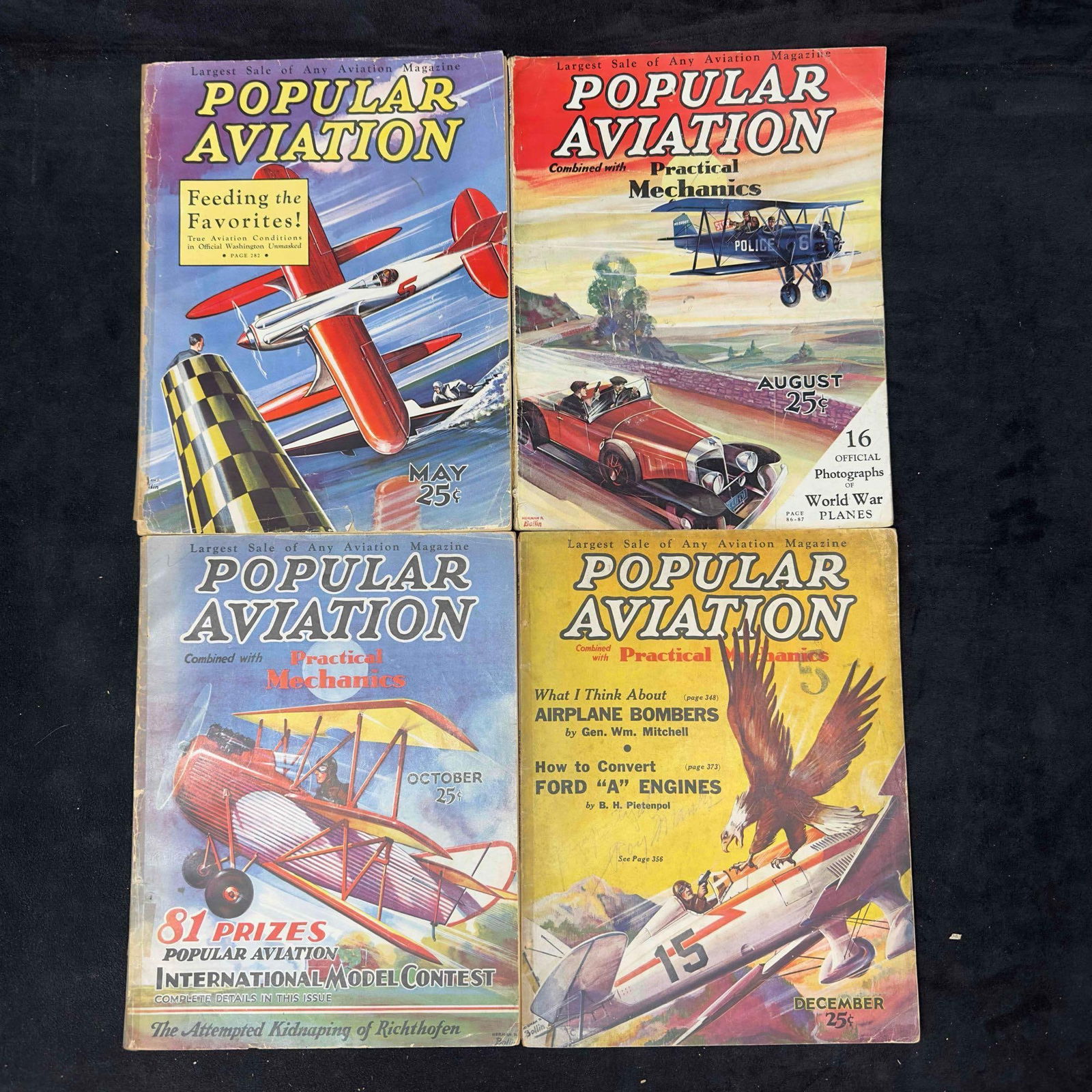 Flying and Popular Aviation Magazine 1932 Lot of 4 Four Magazines Collection Set (1 of 10)