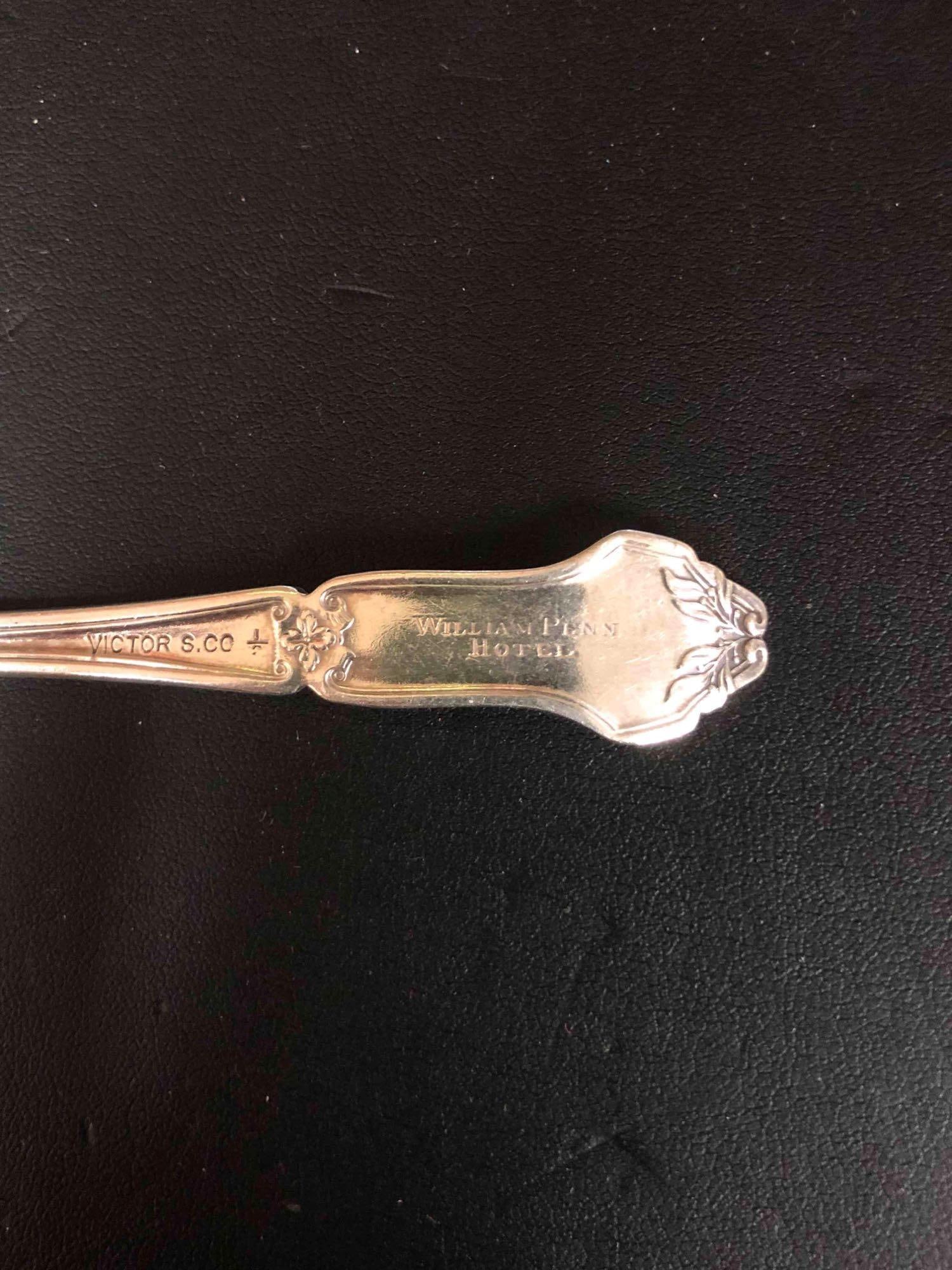Six Hotel Silver Plated Souvenir Tea Spoons - 11