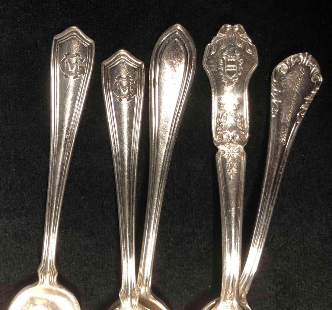 Six Hotel Silver Plated Souvenir Tea Spoons - 4