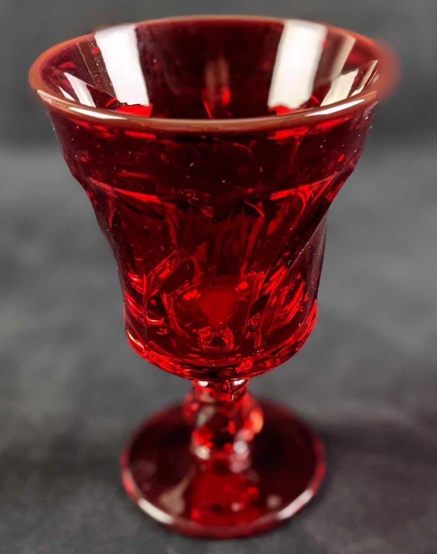 Vintage Fostoria Ruby Ice Tea And Water Goblet - 2