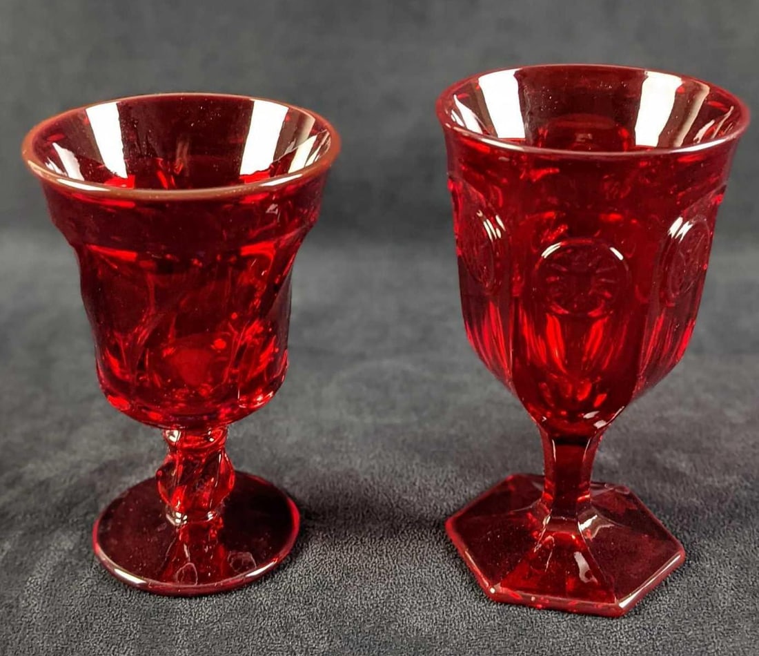 Vintage Fostoria Ruby Ice Tea And Water Goblet - 4