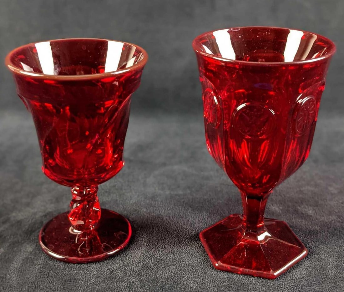 Vintage Fostoria Ruby Ice Tea And Water Goblet - 6