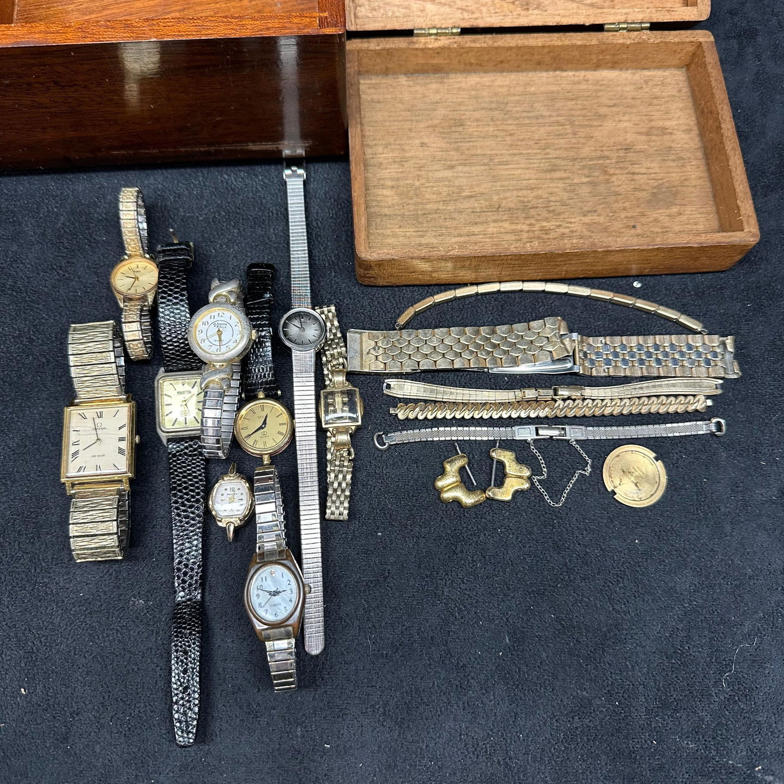 Mixed Vintage Watches and Wooden Boxes Designer Inspired Assorted Jewelry Lot (1 of 7)