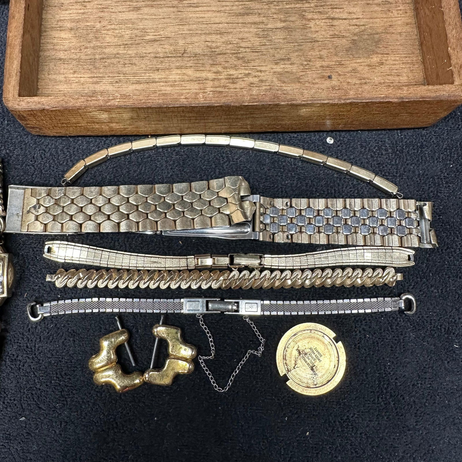 Mixed Vintage Watches and Wooden Boxes Designer Inspired Assorted Jewelry Lot - 7