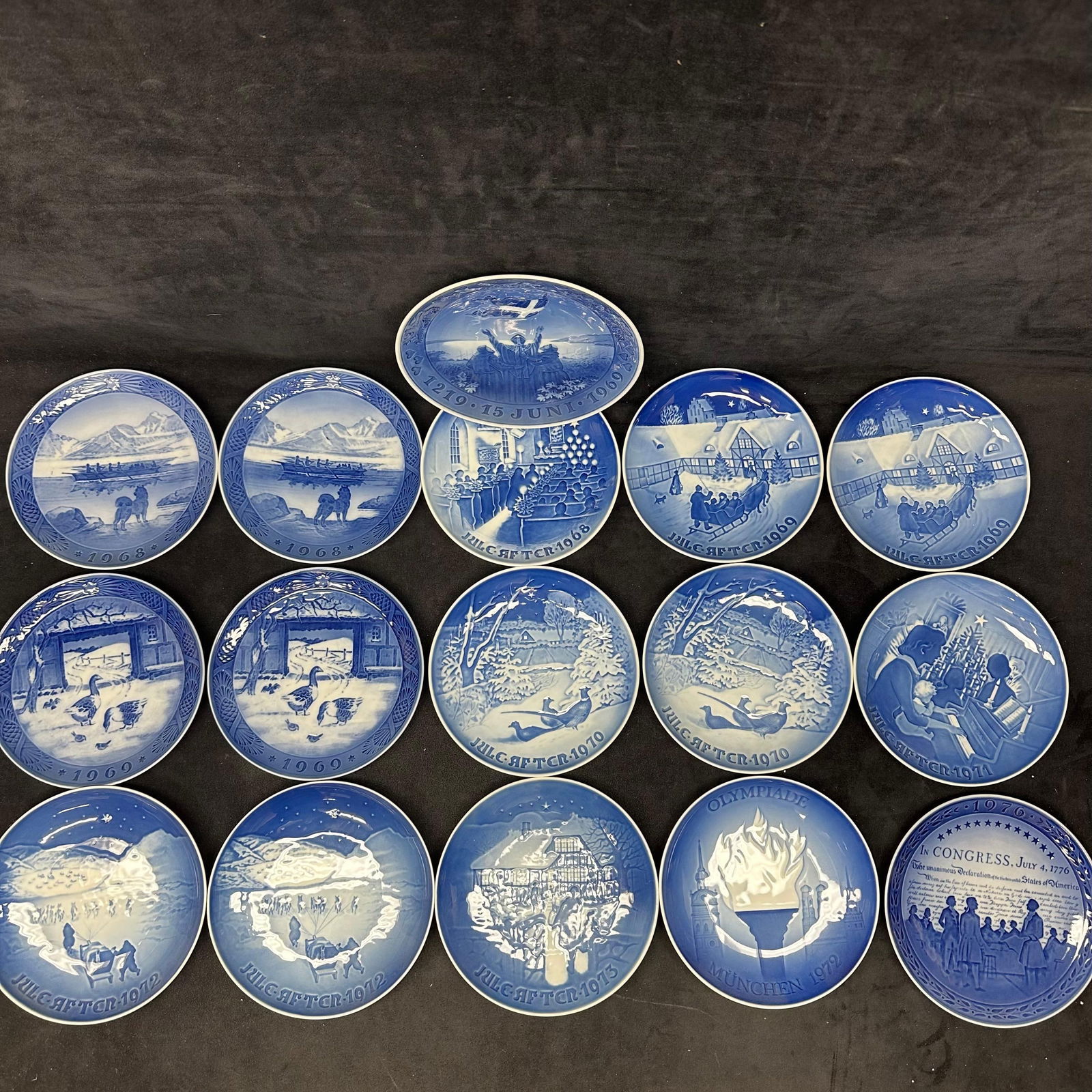 Sixteen Large Lot of Blue and White Royal Copenhagen Bing and Grondahl Plate Collectibles (1 of 9)