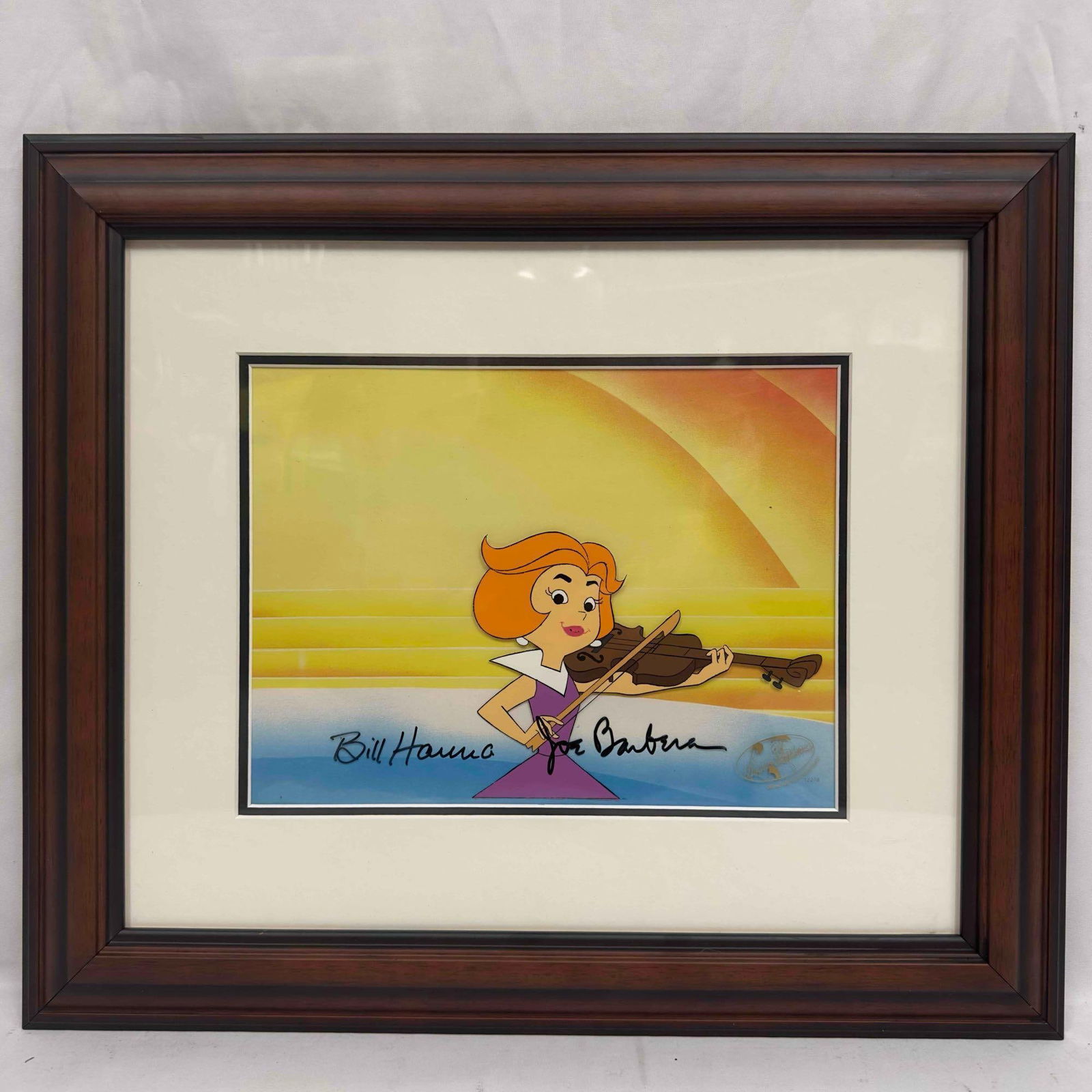 Hanna-Barbera Studio Jane Jetson Violinist Hand Painted Production Cel Signed William Hanna Joseph (1 of 16)