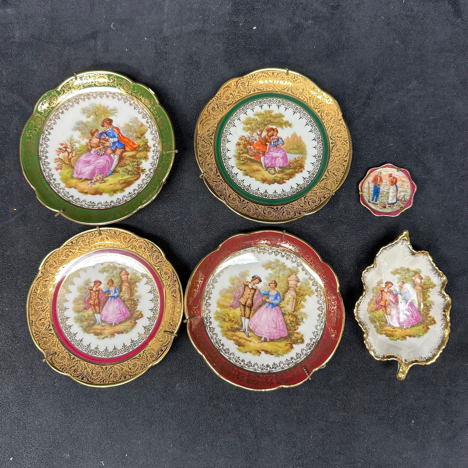Limoges France Decorative Mini Plate Set Six Plates (1 of 5)