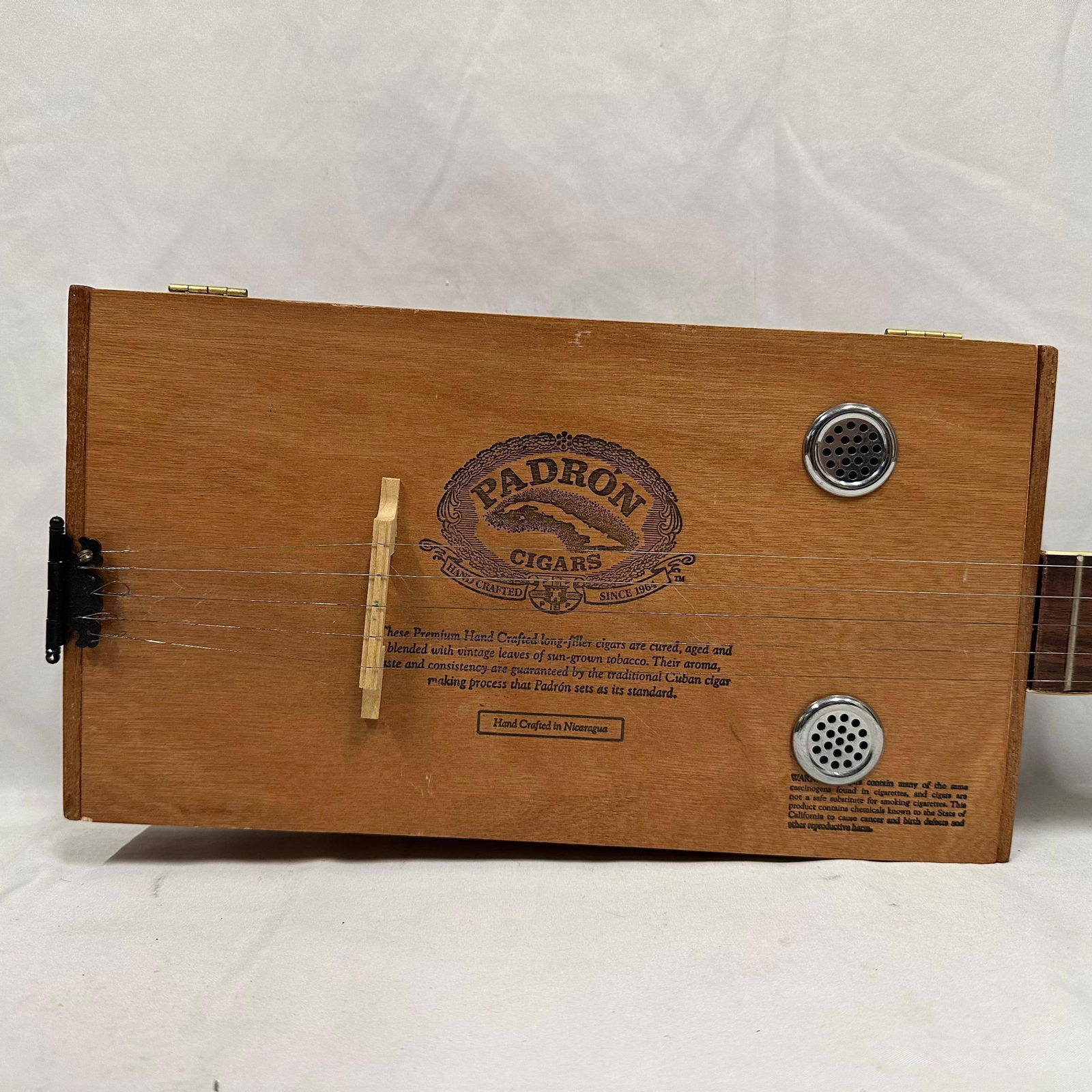 Handcrafted Cigar Box Five String Guitar Padron 7000 Cigars Wood Case Folk Style Instrument (1 of 15)