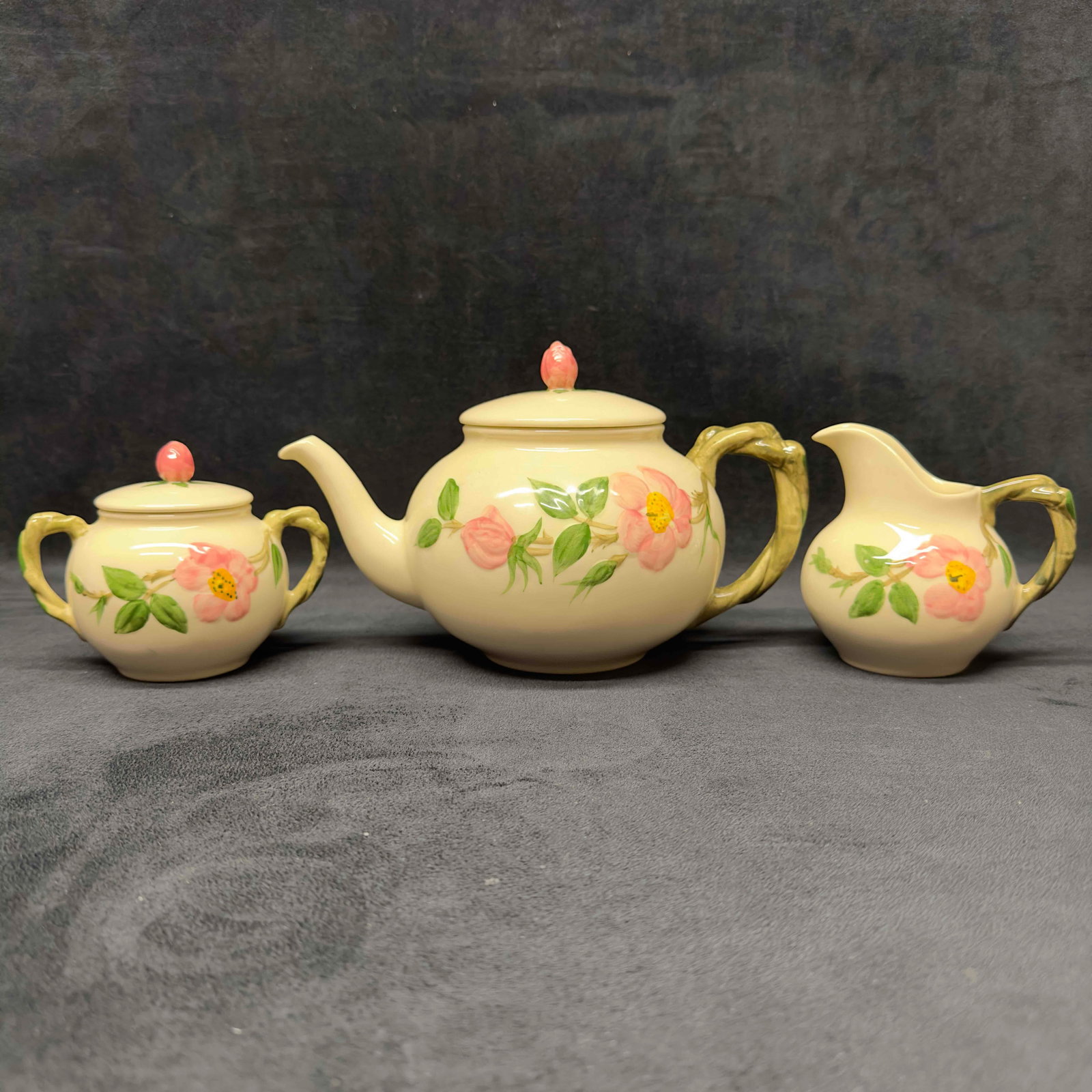 Franciscan Desert Rose Teapot with Sugar and Creamer Set (1 of 9)