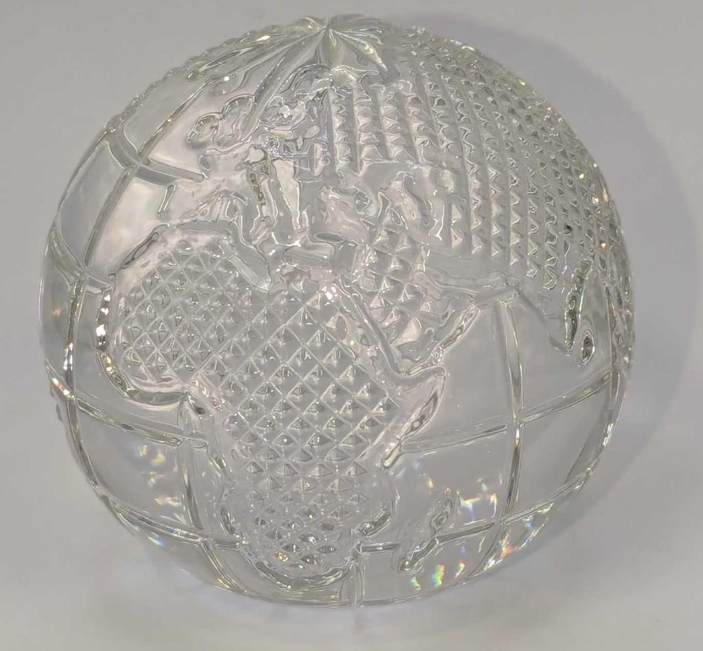 Waterford Crystal Earth Globe Paperweight - 5