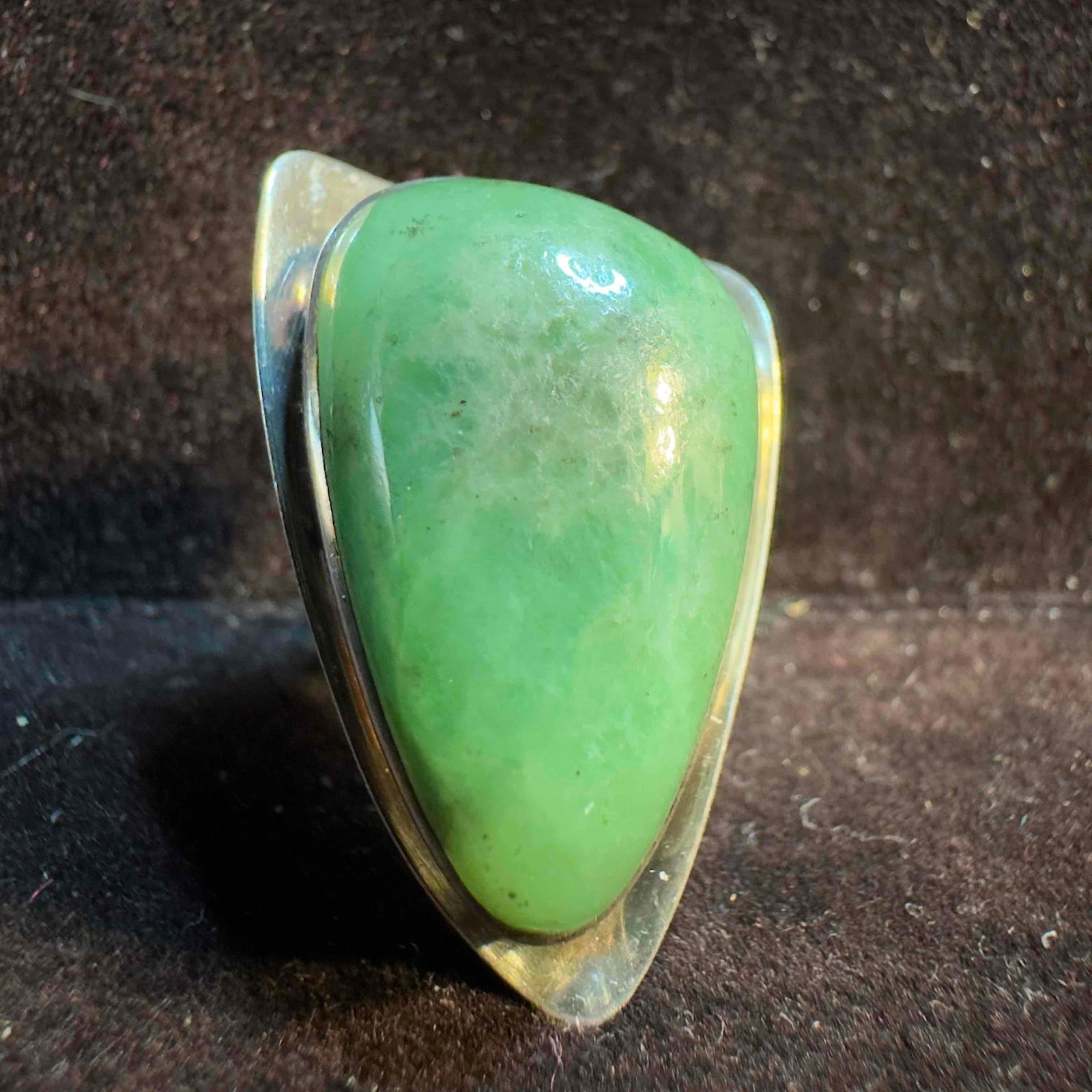 Sterling Silver Jade Gemstone Fine Gem Green Stone Ring A84 (1 of 13)