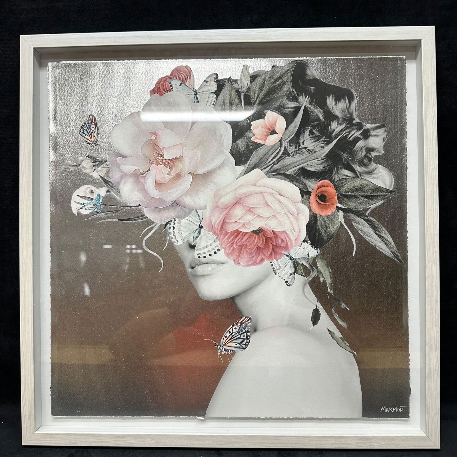 Butterflies and Peonies Marmont Hill Hand Foiled And Framed Glamour Art Print (1 of 7)
