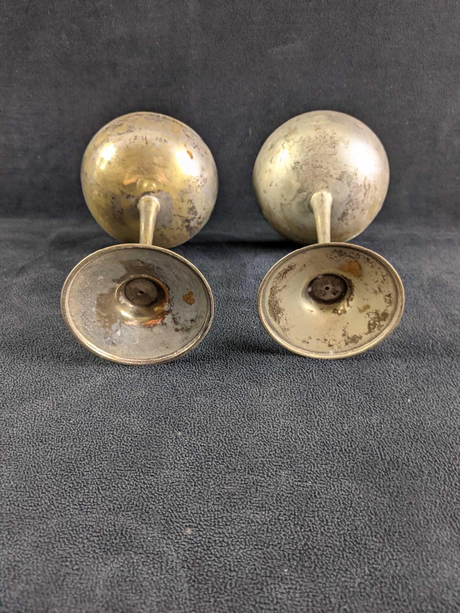 Three Silver Plated Stemmed Goblets - 4