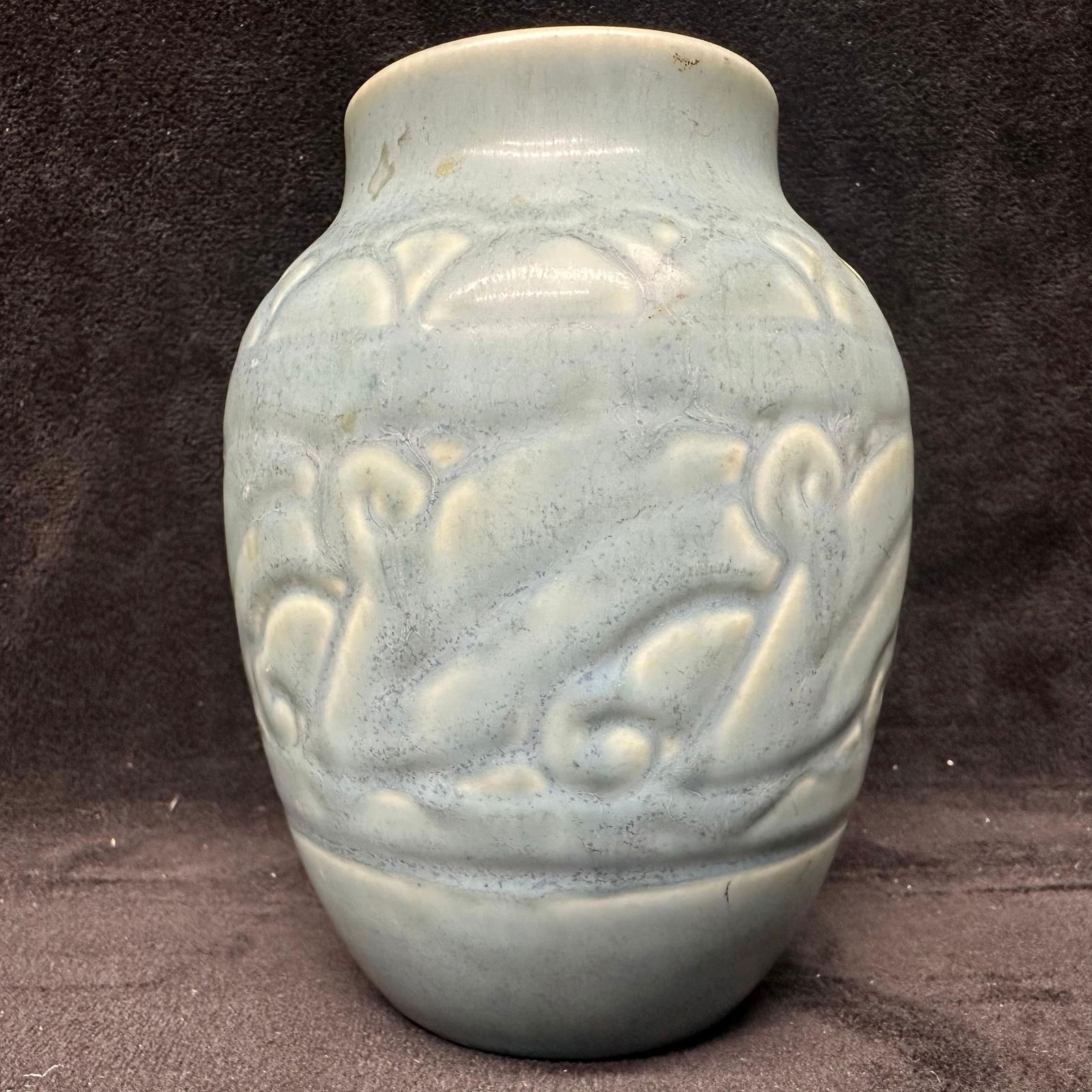Rookwood Pottery Vase Art Deco Style Blue Glazed Ceramic Vase with Stylized Design Motif (1 of 9)