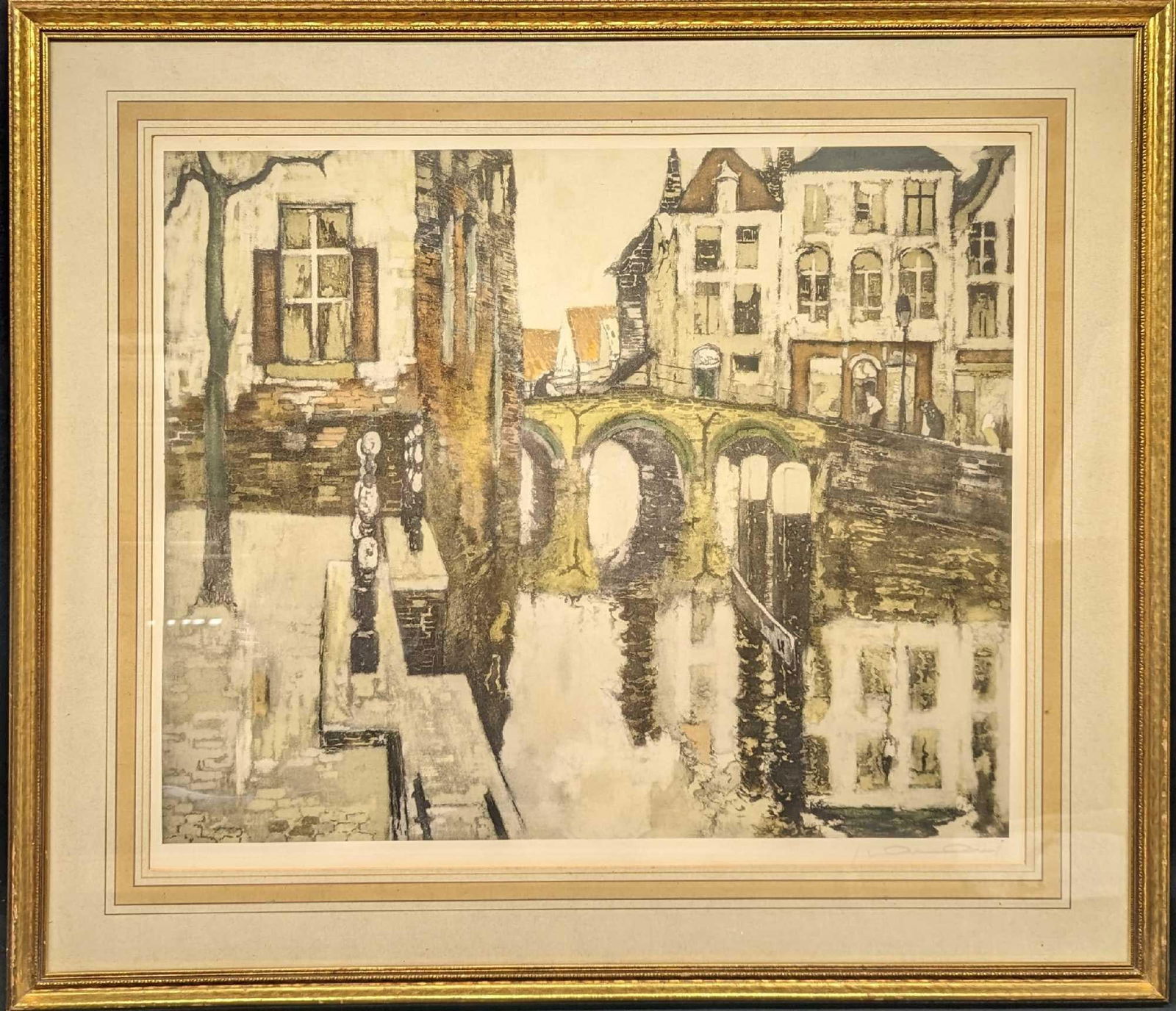 Framed Julien Van Santen Stone Lithograph (1 of 5)