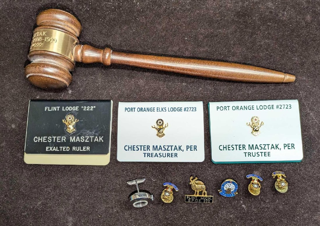 Flint Michigan Port Orange Elks Lodge Hammer & Pins Collection (1 of 11)