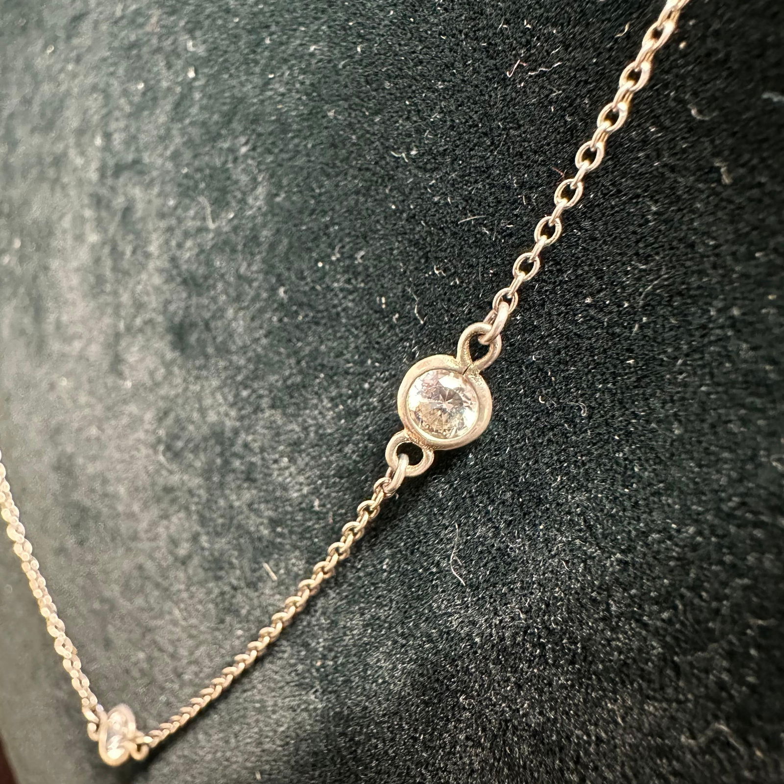 CN 925 Sterling Silver Faux Diamond Necklace N78 (1 of 9)