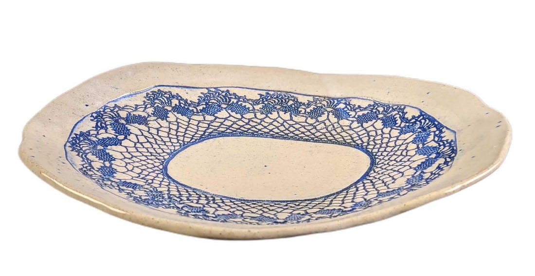 Handmade Textured Ceramic Serving Platter - 2