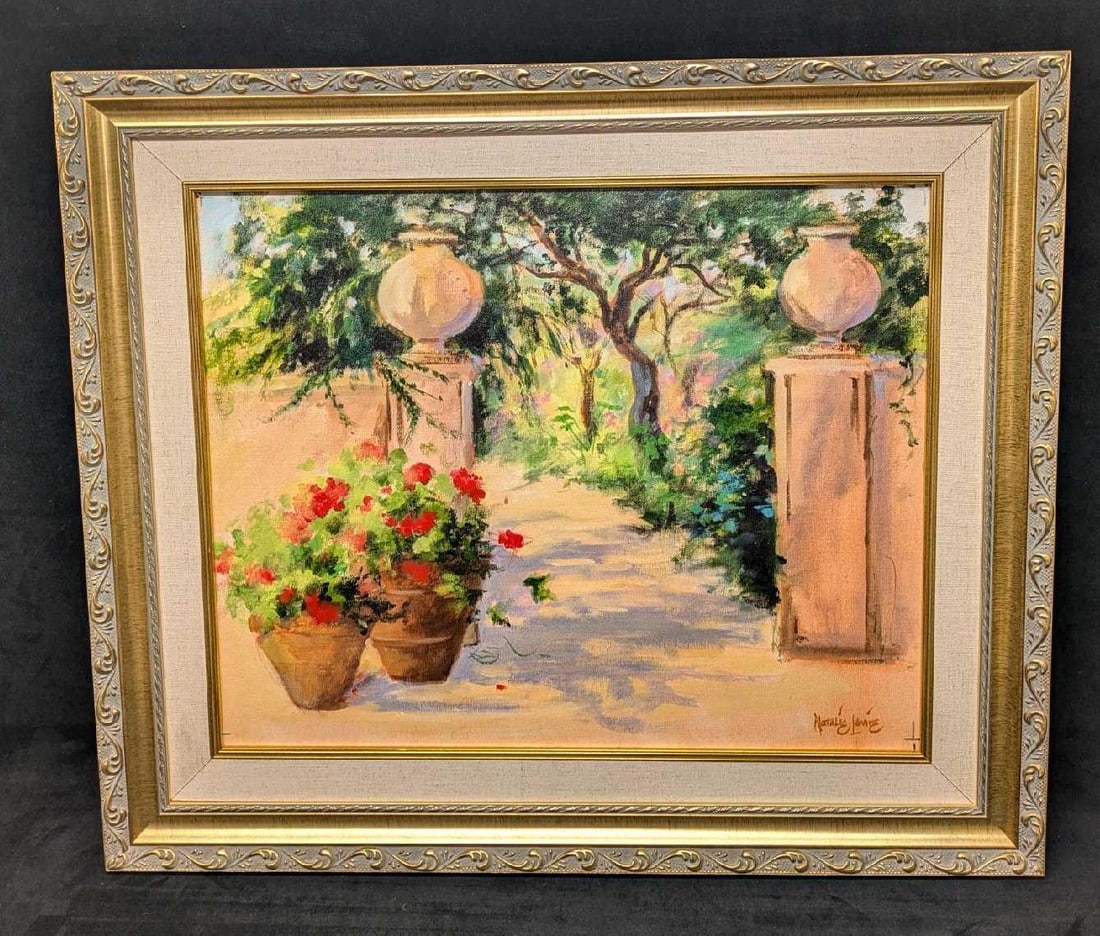 Framed Natalie Levine Oil On Canvas Panel Gate R69 (1 of 7)