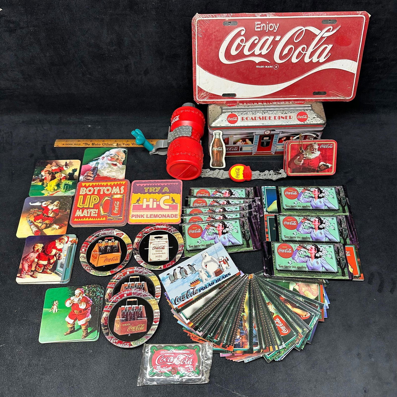 Coca Cola Advertising and Collectibles Assortment Tins Sign Coasters Cards and Accessories (1 of 8)
